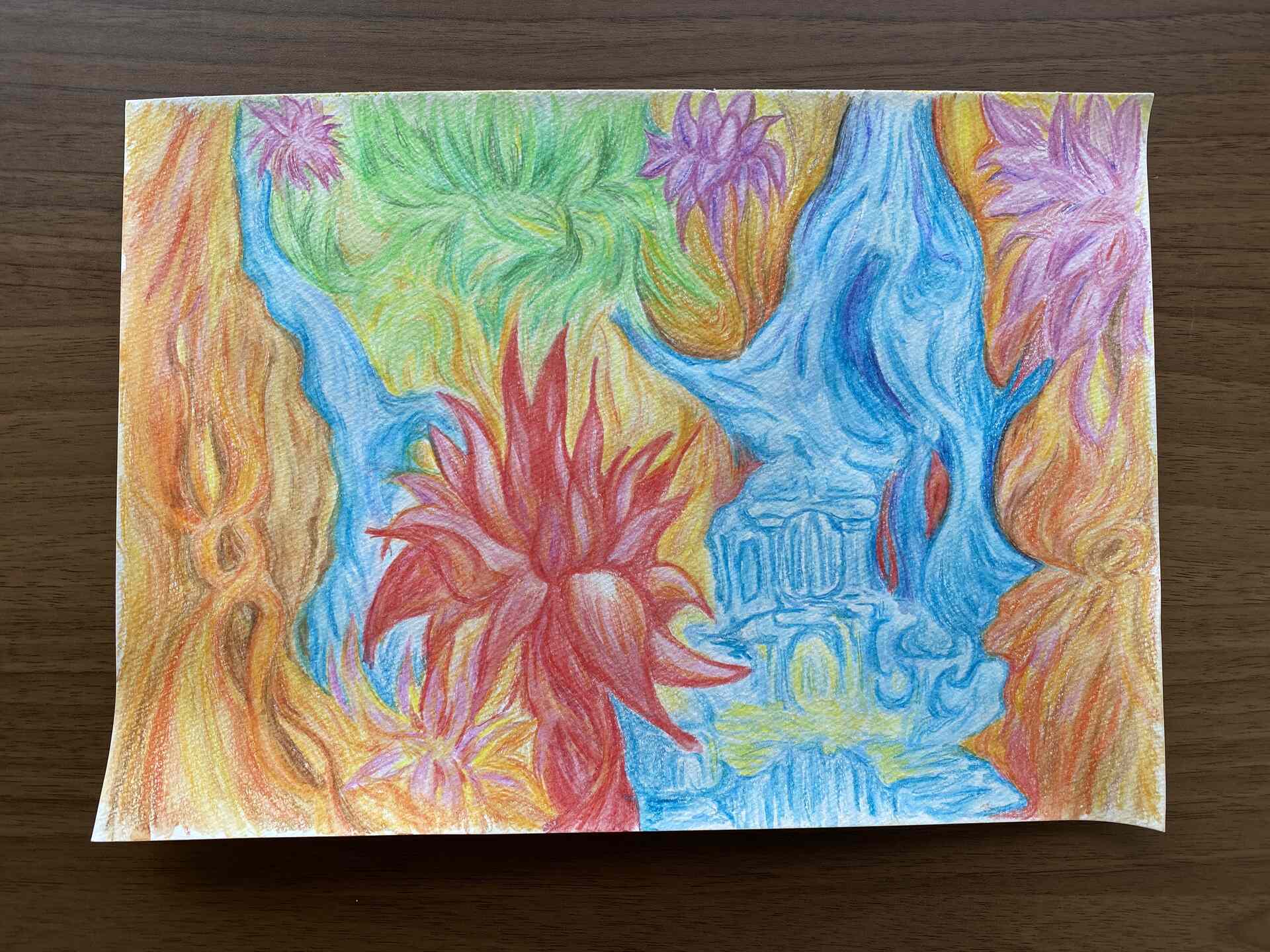 Visual art - the process of creation - with the four basic elements and the fifth elements