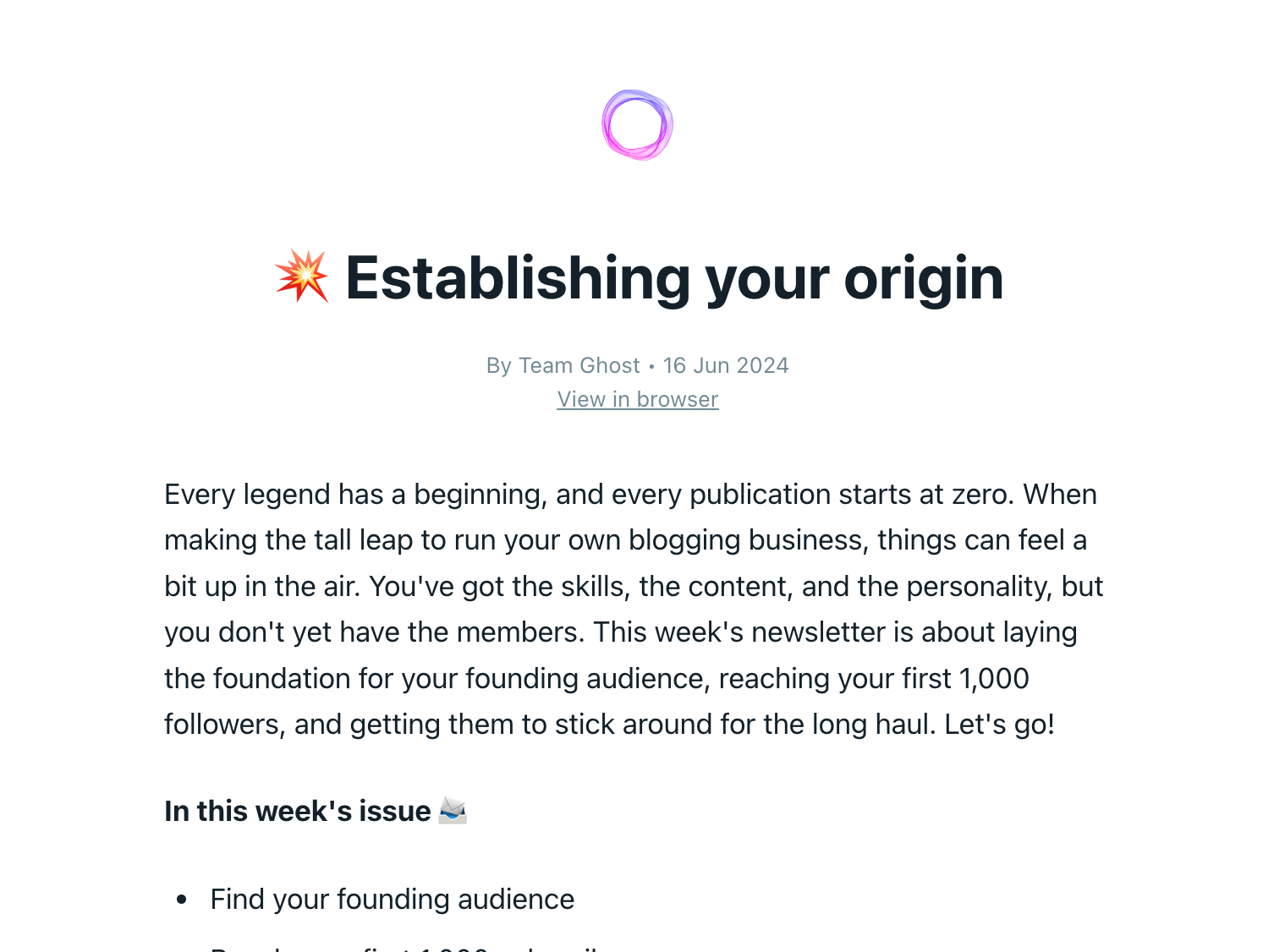 Email from Ghost Resources
